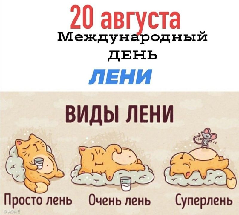 всемирный день лени 20 августа